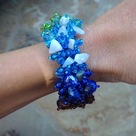 Rainbow Crystal Beaded Colorful Pride Magnetic Closure Statement Bracelet :) - Picture 4 of 10